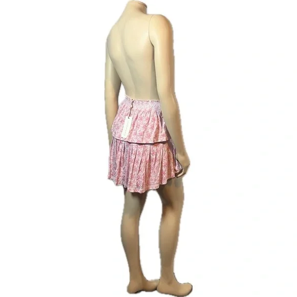 NWT LoveShackFancy Ruffle Mini Skirt Rose Patch - Picture 3 of 13